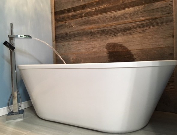 Relax in the free standing tub